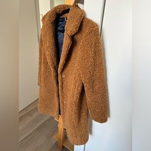 J. Crew Teddy Coat, Brown, Size Medium Petite